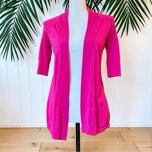 EXPRESS Hot Pink Open Front Cardigan XS Y2K Cotton Lightweight Shrug